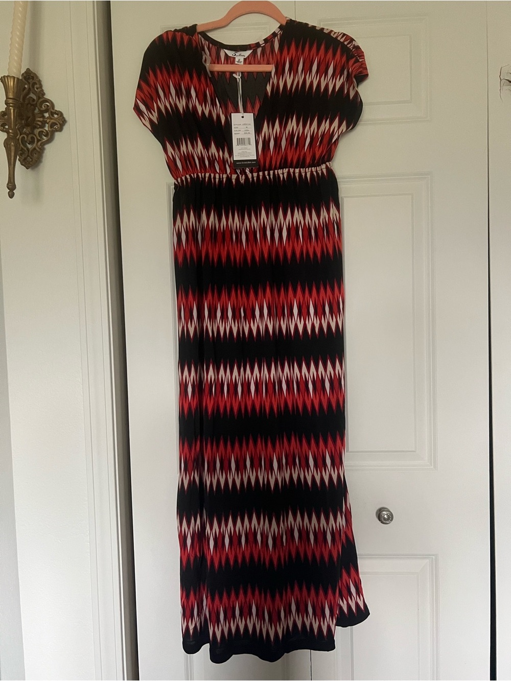 5th & Love Red, Black and White Zigzag Maxi Dress